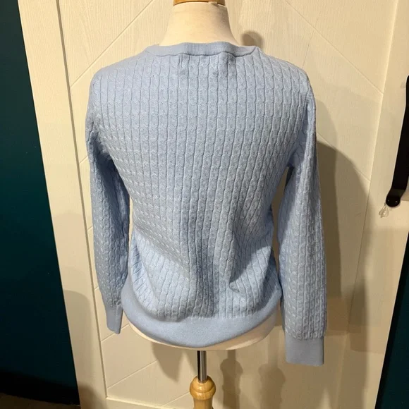 Old Navy sosoft lite blue size L blue cable knit crew neck sweater preppy casual - Picture 4 of 6